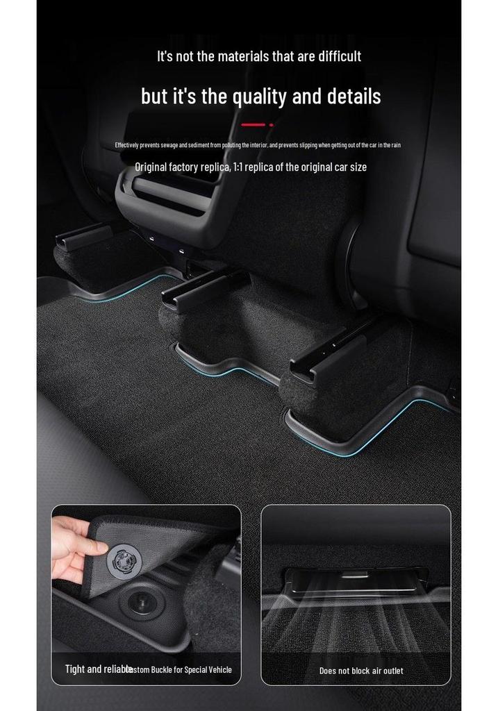Custom TPE Full Surround Foot Pads for Tesla Model Y - Complete Interior Modification Accessories Set