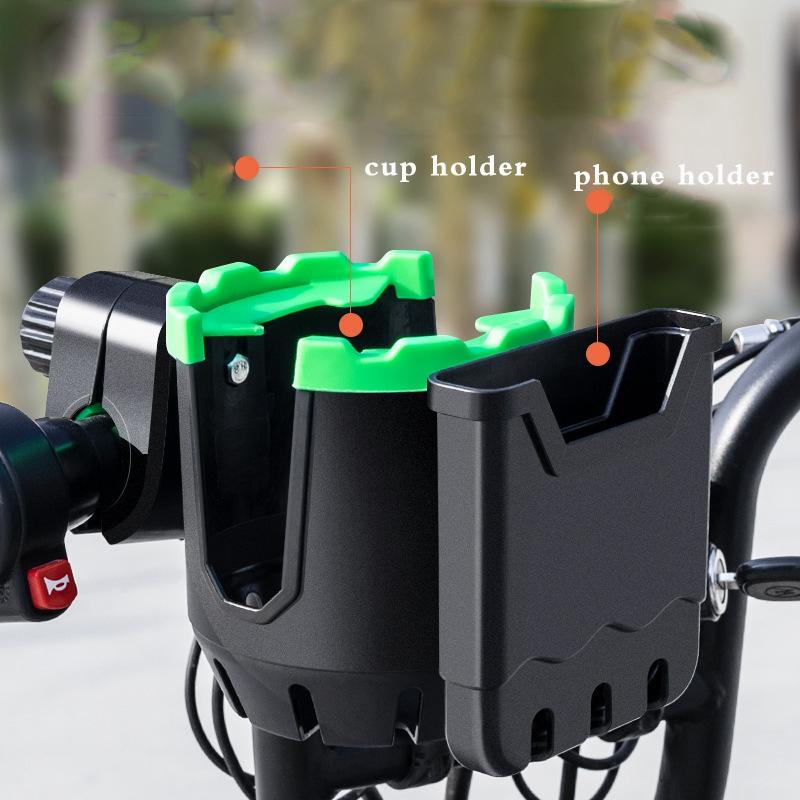 

2-in-1 Bottle Cup Holder Cell Phone Holder Organizer Cycling Accessories for Bike Handlebar All Black