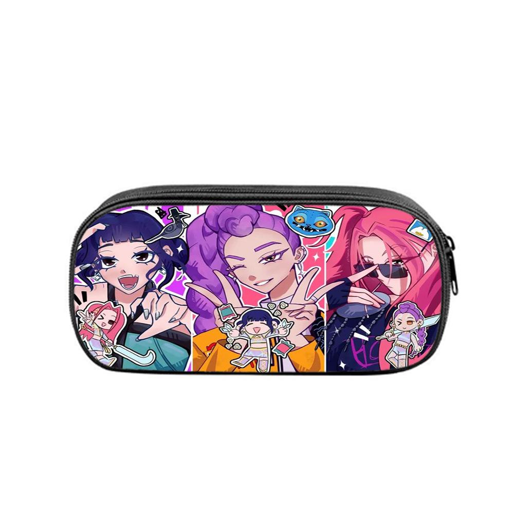 Huntrix Kpop student print pencil bag Kpop witch hunting girl group student storage stationery bag pencil bag KTY