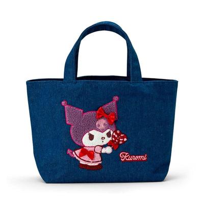 Bolsa Tote de Sarja Bordada Sanrio KUROMI Japão NOVO Personagens Sanrio