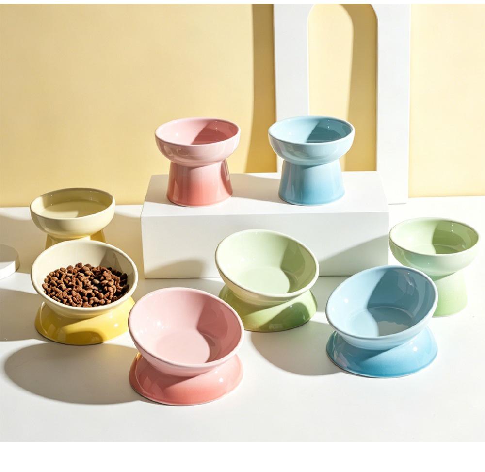 Ceramic Gradient Pet Bowl for Cats and Dogs - Feeder, Food, and Water Bowl