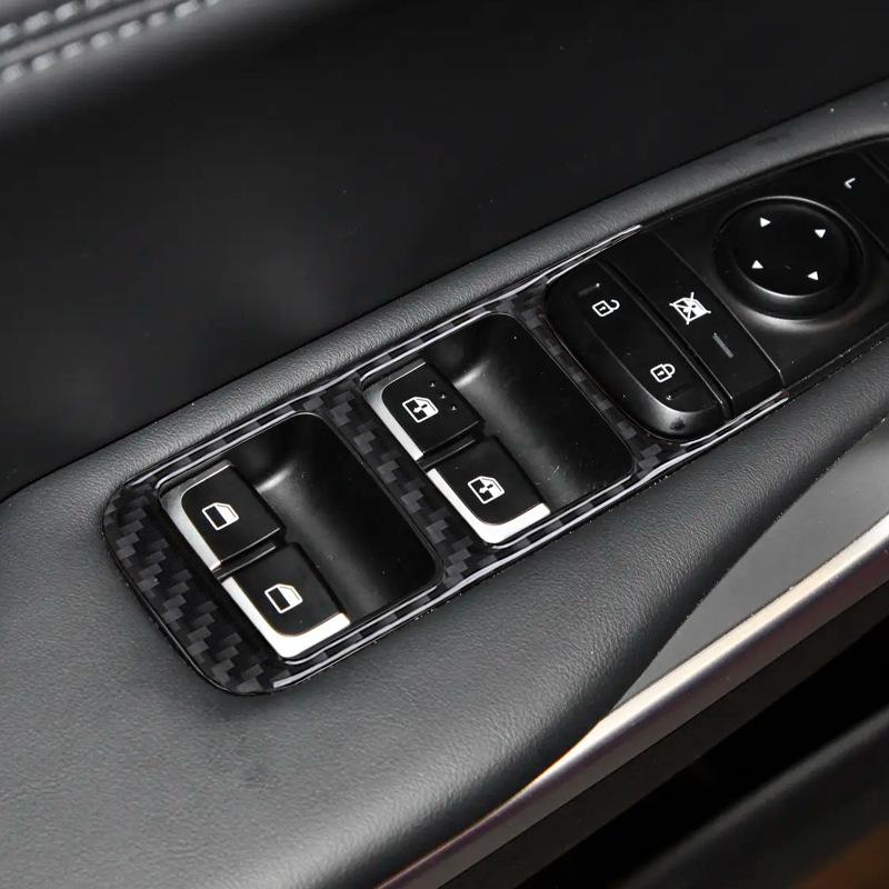 For Kia 18-23 Stinger Carbon Fiber Window Lifting Panel Decoration Patch Interior Modification Accessories