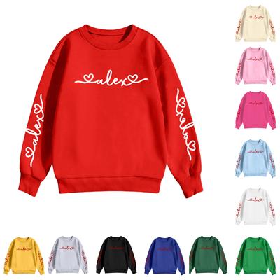 Children's Casual Round Neck Printed Pullover Long-sleeved Hooded Sweatshirt Top