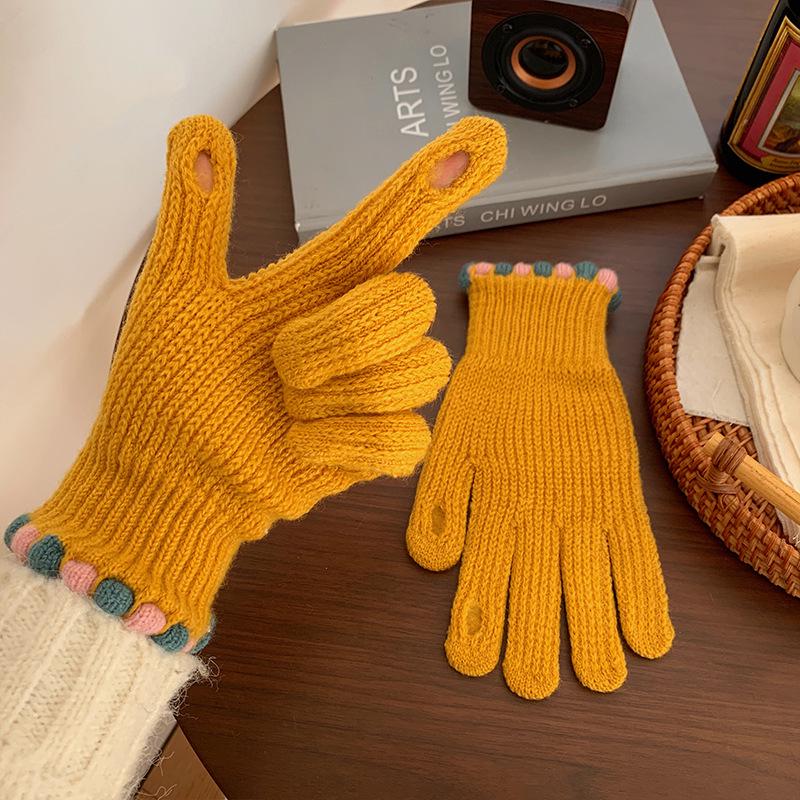 Koreanische Winter-Fingerlose Wollhandschuhe für Damen - Warm, Winddicht, Touchscreen-freundlich