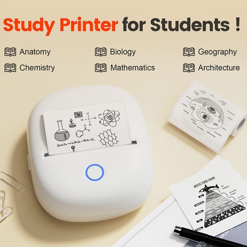 Compactly Bluetooth-compatible Cordless Printer For Household Use Clear Printing On Various Materials No Cartridge