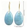 Boucles d'oreilles simples en pierre naturelle bleue en forme de goutte d'eau pour femmes - Haut de gamme, Inaltérables, Style européen et américain