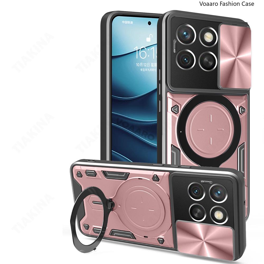 Slide Lens Armor Funda for Honor X6C 4G Case for Honor X8C X6B X8B 200 Smart Play 60 Plus Case Magnetic Ring Stand Holder Cover