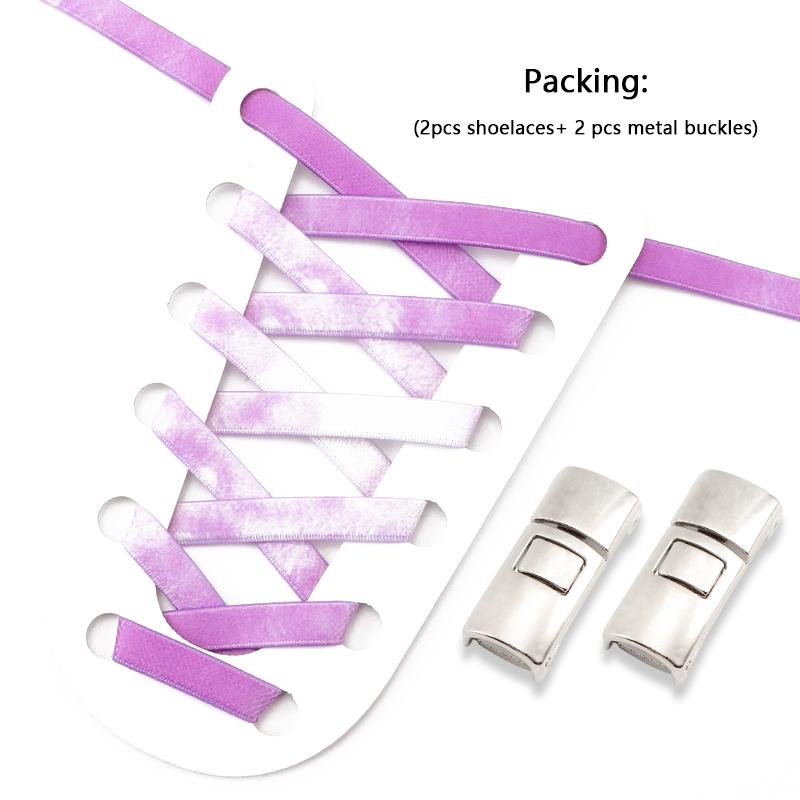 1 Pair Elastic Shoelaces Without Ties Metal buckle Lazy Shoe Laces For  Sneakers Rubber band Sports Enthusiasts Flat Shoes Lace