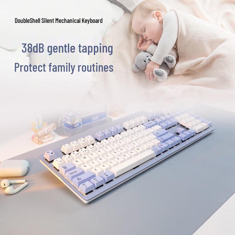 Double Shell M108 Cherry Silent Red Tri-Mode Mechanical Keyboard