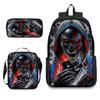 Skull Student Backpack Set Fashion Double Shoulder Bag Crossbody Bag Pencil Case Trendy Accessories Multifunctional School Bag