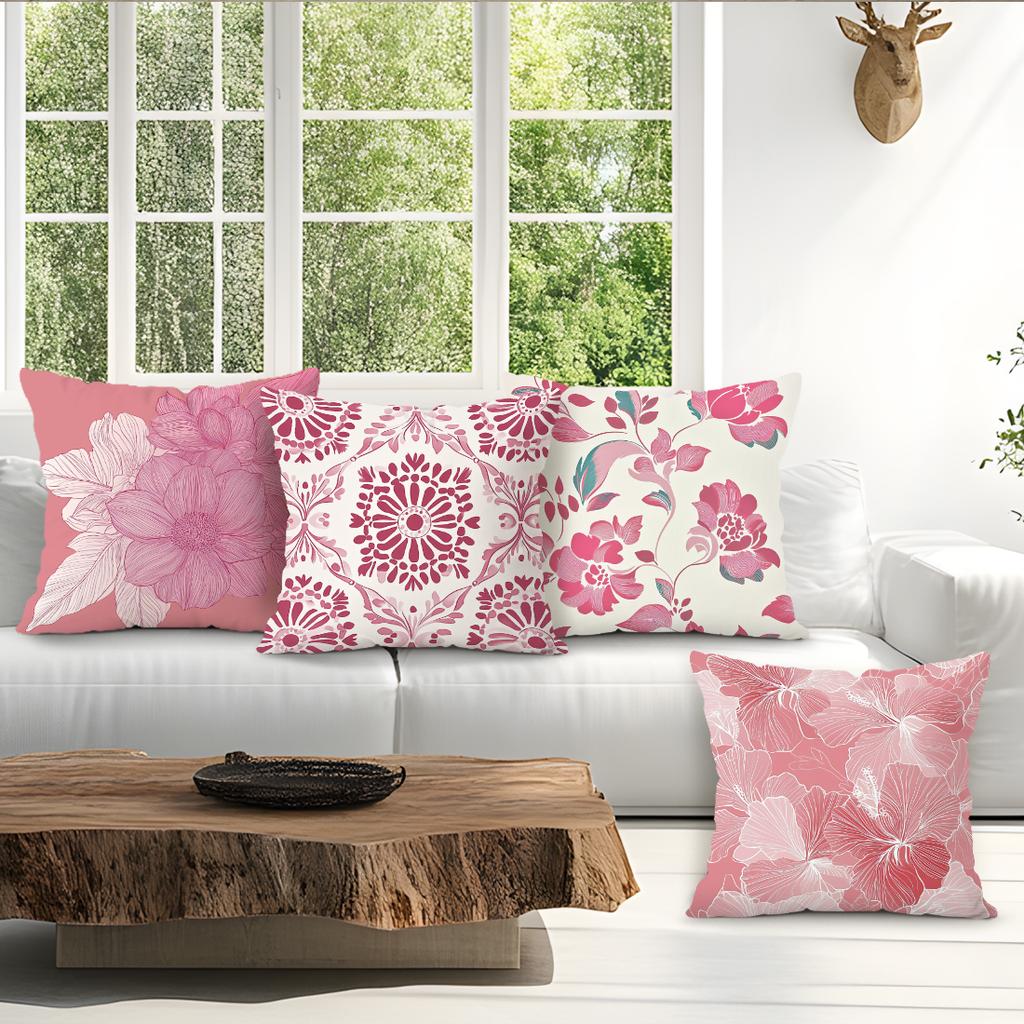 Floral Pattern Cushions Pillowcase Polyester Cushion Cover Throw Pillow Pillowcover Home Car Sofa Decor
