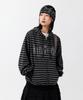 Oddstudio In The Nineties Striped Zip-Up Hoodie - Charcoal / Black
