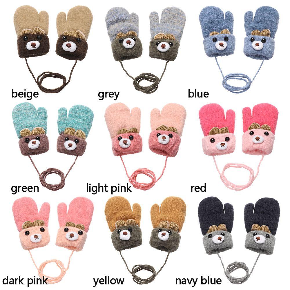 New Hot Baby Newborn Boys Girls Kids Gloves Thick Warm Knitted Mittens Cute Cartoon