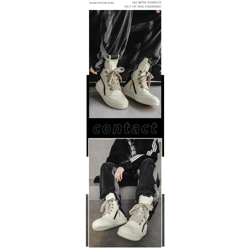 Classic Design Men's Sneakers Wide Shoeslace Men's Casual Shoes Thick Sole Women Leather Sports Shoes