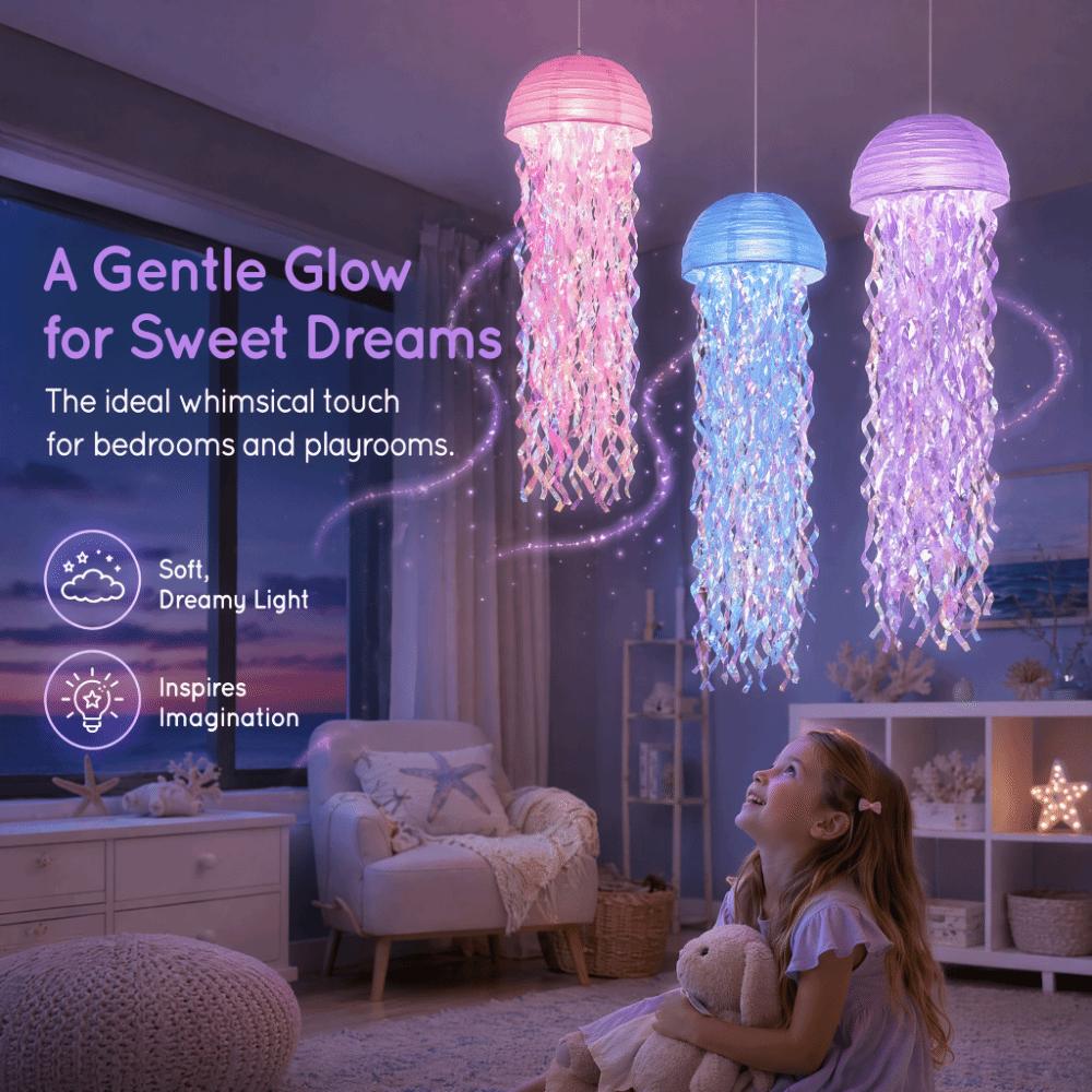 Foldable Jellyfish Lanterns Ocean Theme Hanging Lamp Ball Paper Lanterns Lantern Festival