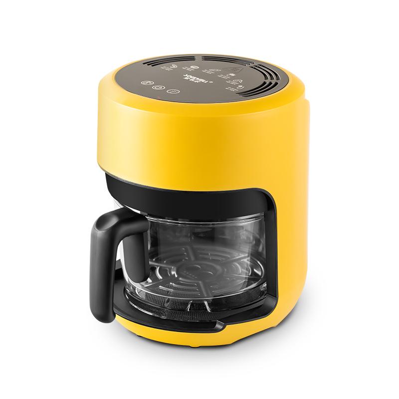 Lwell Transparenter Mini-Heißluftfritteuse aus Glas für 1-2 Personen - Ölfreier Elektrischer Frittierer für Pommes Frites