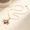 Nidin Türkische Evil Eye Anhänger Halsketten für Frauen Zirkonia Emaille Herz Flügel Charme Schlüsselbein Kette Glücksbringer Schmuck Geschenke
