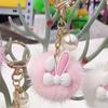 1 piece of smooth touch butterfly bow rabbit ear decoration daily necessities plush keychain accessory