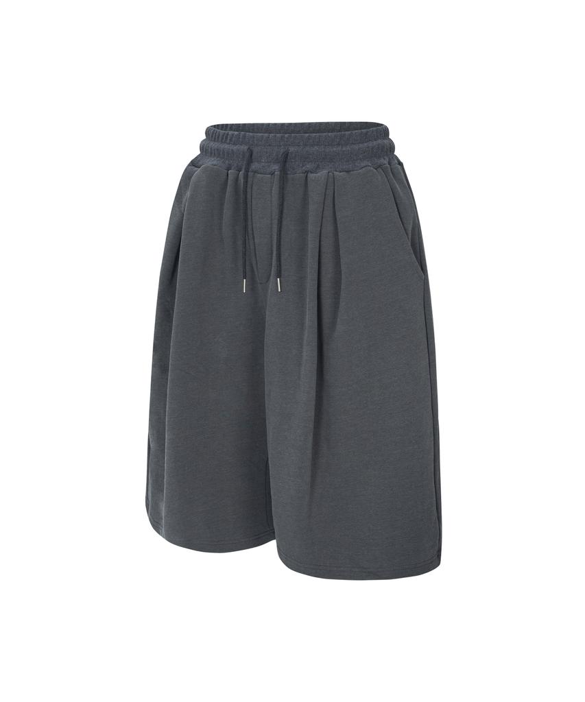 BATTRACT 4-Tuck Balloon Fit Bermuda Triangle Pants_Charcoal