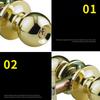 Round Door Handle Knob Universal Stainless Steel Lock Locks with Three Keys Household Sturdy Round-shape Gear Gold