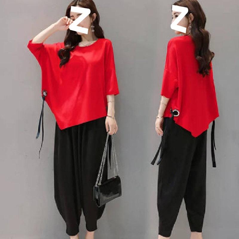 Korean Style Loose Slimming Fashionable Carrot Pants Two-piece Wide-leg Pants Western Style Suit for Women in Summer