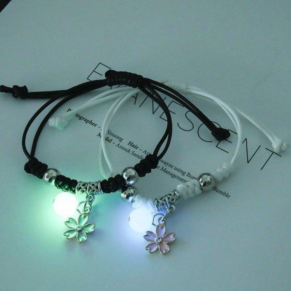 Glow in the Dark Ster Vlinder Koppels Armband Voor Geliefde Ster Hart Hanger Verstelbare Armband Vriendschap Liefde Sieraden Cadeau