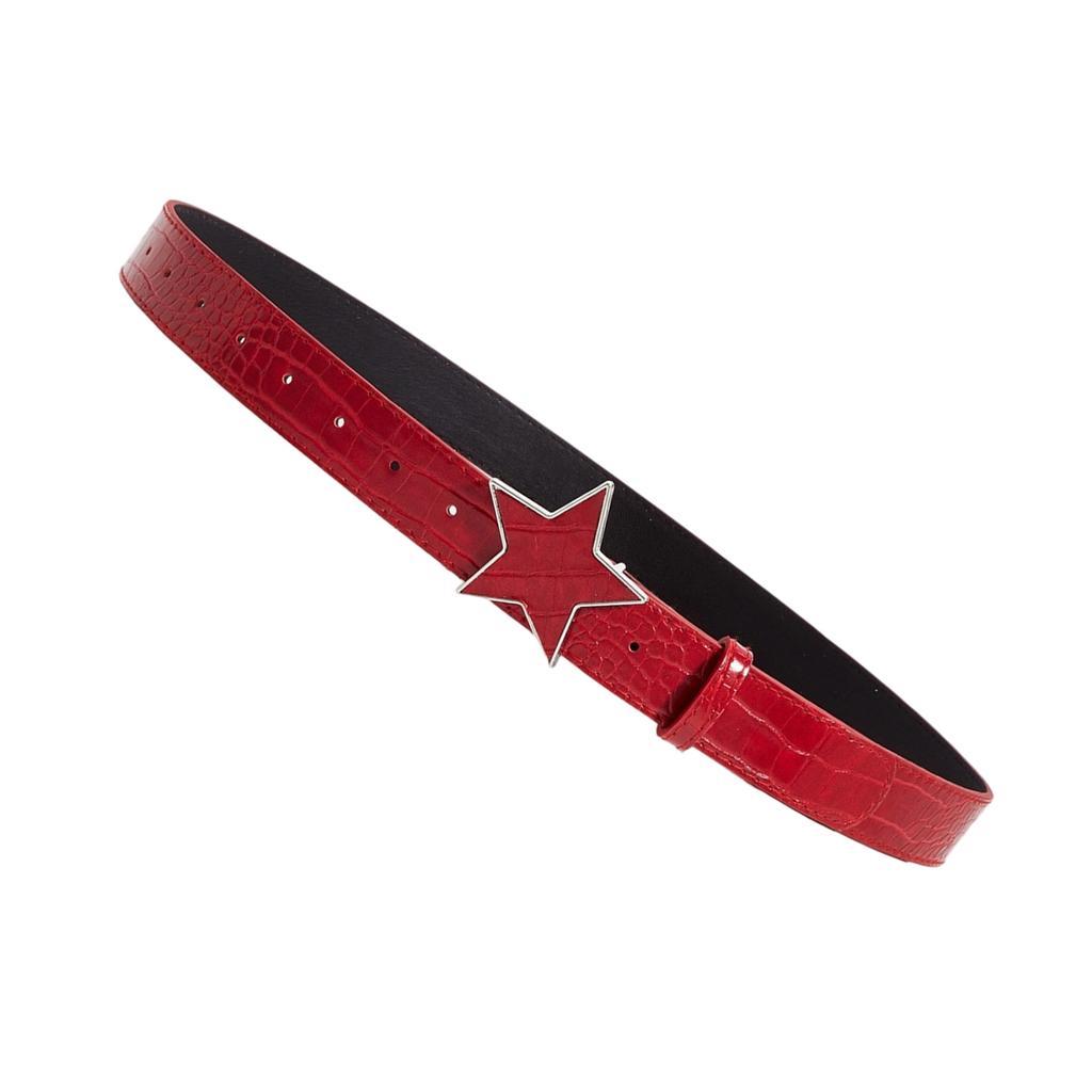 Urban Streetwear Waist Belt Adjustable Waist Strap with Star Accent PU Leather Waist Girdle Unisex Fashion Gift