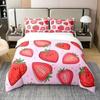 Carton Strawbery Soft Duvet Cover Set Bed Decoration First Choice Gift Suitable for Children Kids plus Adult Peoples Comfortable Breathable