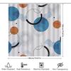 Modern Bathroom Shower Curtain: Blue Circle Waves Black Rings White Background Pattern Print Waterproof Decor for Home Bathrooms