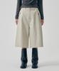 Teulimingbeodeu Distressed Leather Set-Up Shorts [ Beige ]