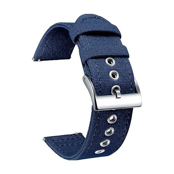[BINLUN] Watch Strap Canvas Quick Release Cloth Watch Band 18mm 20mm 22mm 24mm Watch Band Replacement Strap Highly Breathable Smart Watch Strap