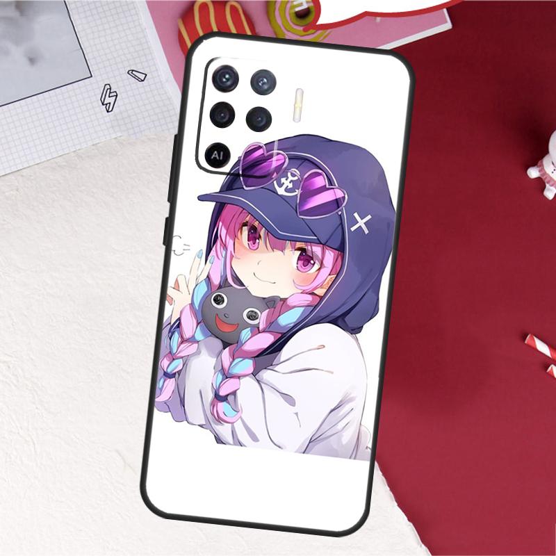 Minato Aqua Hololive Case For Oppo A16 A96 A76 A17 A18 A60 A80 A40 A38 A58 A78 A98 A94 A74 A54 A15 A57 A77 A5 Pro