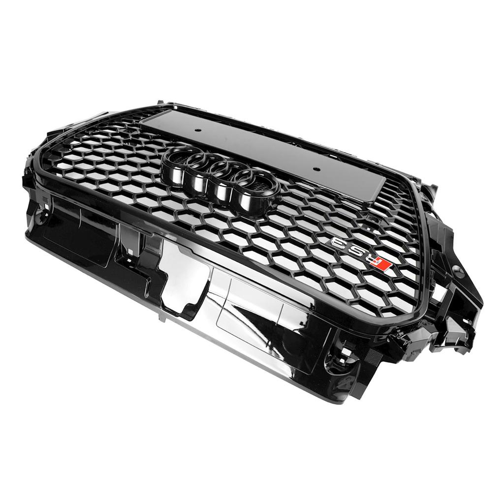 RS3 Style Front Hood Henycomb Bumper Grille Grill Fit A3 S3 2013-2016 Black