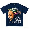 Drake Vintage Rap Portrait Graphic Oversized TShirt Unisex Hip Hop Streetwear Cotton Hot selling leisure Tee