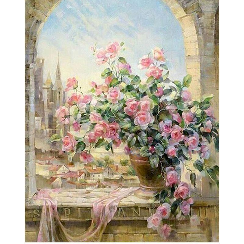 

5D DIY Алмазная картина Красочный цветок Алмазная вышивка Полный круглый дрель Горный хрусталь Мозаика Картина Декор Full Round 20x30CM