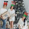 Elf Christmas Festive Leg Hat In Bright Red And Green For Merry Decorations Holiday
