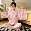Women's Summer High-Quality Crinkle Fabric Heart Pajama Set - Short Sleeve Three-Piece Loungewear for Indoors or Outdoors