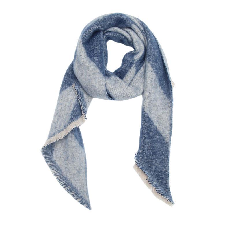 Diagonal Scarf Fashion Women Shawl Yarn Rhombus Shawl Circle Keep Warm
