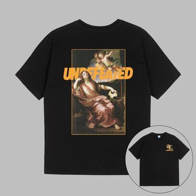 Cotton Short-sleeved Men's Women's Undefeated Five-bar Graffiti Basic Printing Couple Trend T-shirt Tide Brand