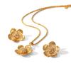 Titanium Steel Pendant Flower Vintage Necklace Diamond-encrusted Earrings Fashionable Versatile Titanium Steel Jewelry