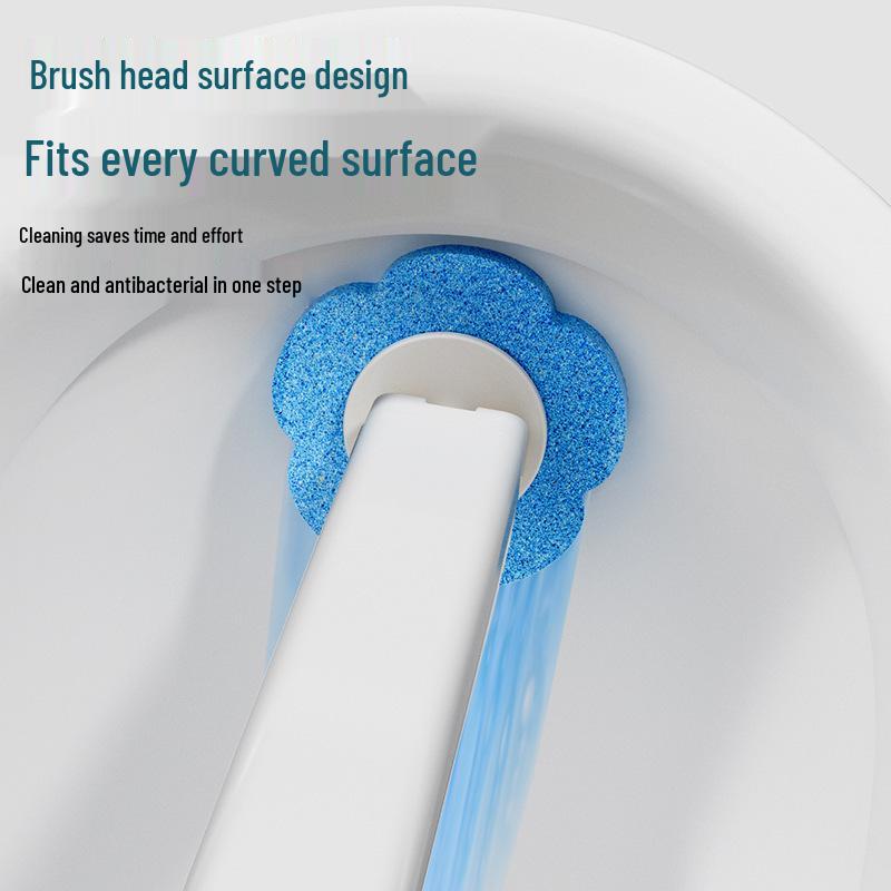 Disposable Antibacterial Toilet Brush Set with Replacement Heads