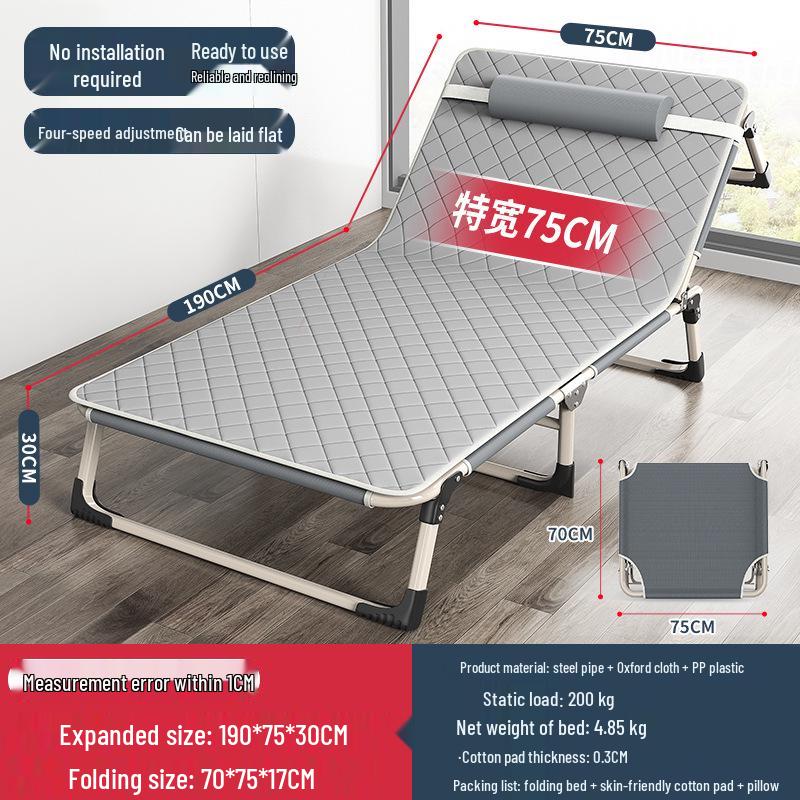 Multi-functional Folding Single Bed: Portable Recliner for Home, Office, and Camping Naps