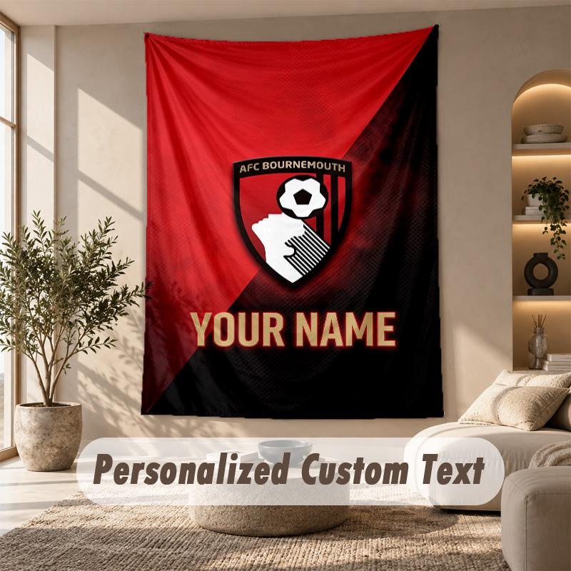 Tapestry Custom Name Text, Wall Hanging Tapestry Home Room DecorBournemouth Football