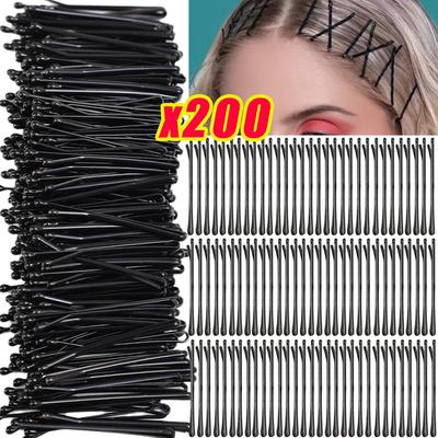 50-200pcs Mini Short Black Hairpins for Women Invisible U-Shaped Bobby Pin Metal Hairpin Barrette Kids Hair Styling Accessories