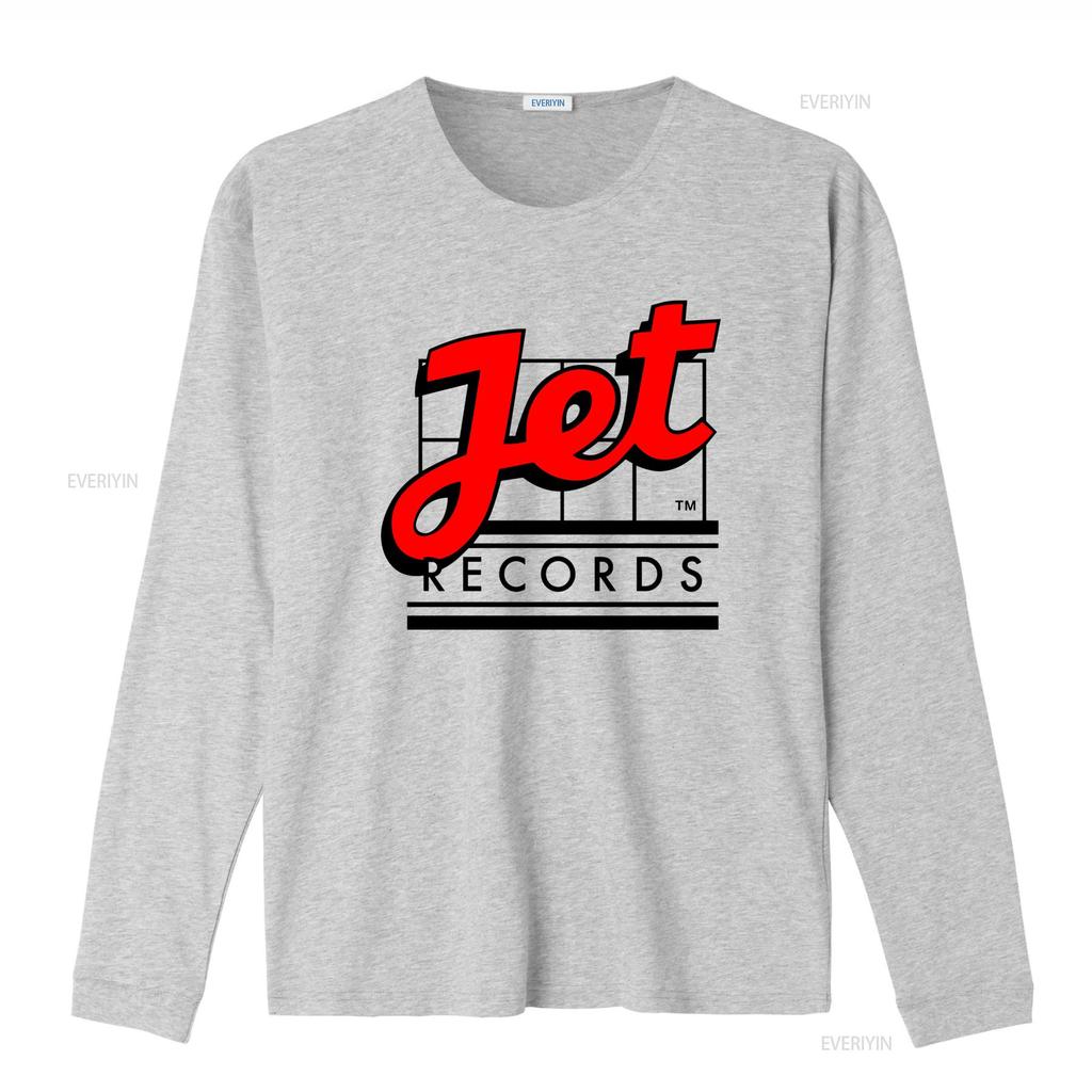 Jet Records Logo T-shirt 100% voorgekrompen Katoen Retro Failliet Platenlabel Ontwerp vintage Gewassen Comfortabel Rekbaar homme
