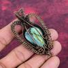 Labradorite Gemstone Pendant Copper Wire Wrapped Jewelry Handmade Unique Pendant