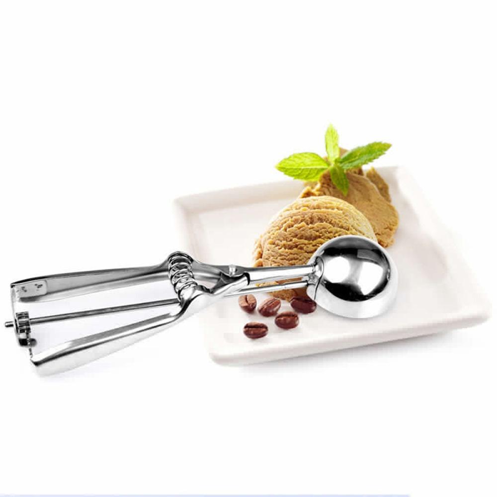 New Kitchen Ice Cream Mash Potato Scoop Stainless Steel Spoon Spring Handle Kitchen Accessories  3 size for choose