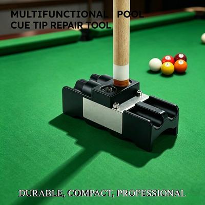 Pool Cue Tip Repair Tool Multi Function 9 In 1 Billiard Cue Universal Repair Device Lightweight Burnisher Cue Accessories