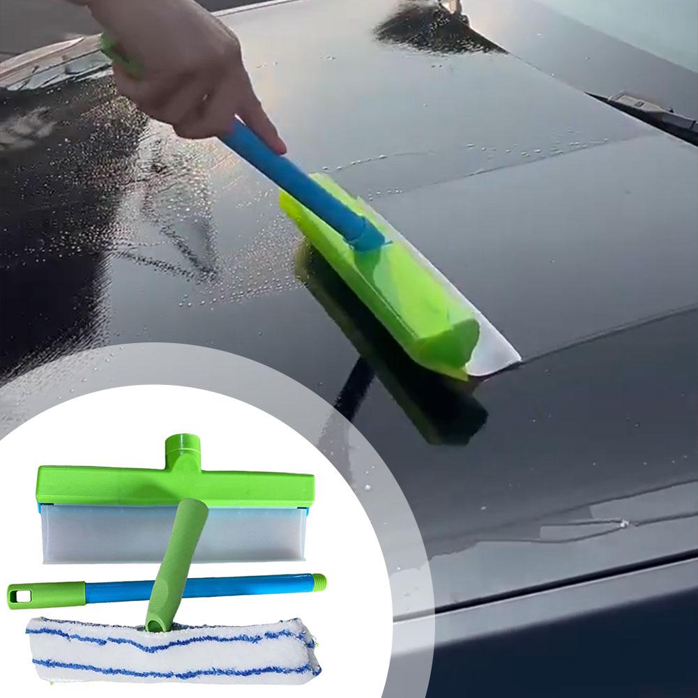 Car Window Cleaning Kit,Recyclable Silicone Window Squeegee Kit,Car Windshield Washing Mop Attachment Window Glass Cleaning Tool