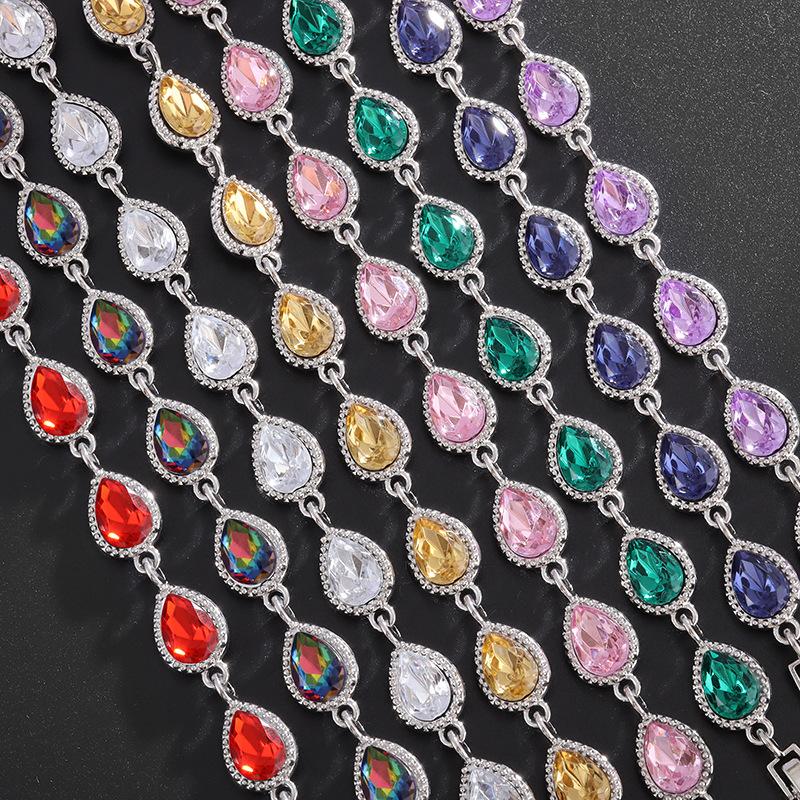 Fashion Trend Women's Simple Inlaid Rainbow Gemstone Bracelet Light Luxury High-end Hand Jewelry